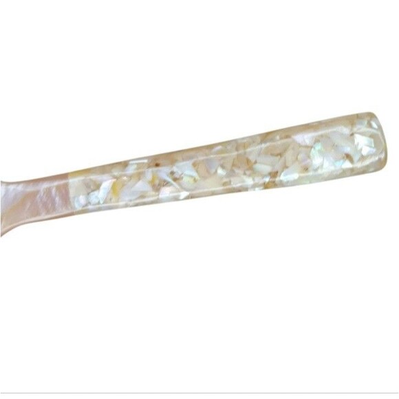 Mother of Pearl Caviar Spoons Abalone and Seashell Handle Set of Five Appetizer - Picture 7 of 9